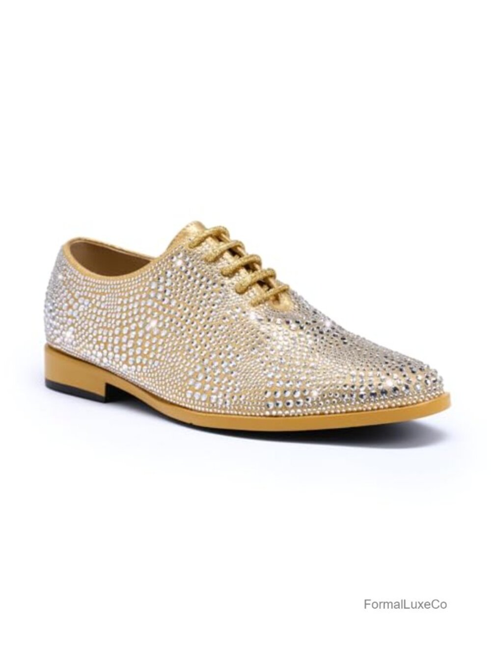 Rhinestone Oxford Dress Shoes Lace Up Faux Leather Formal Men's